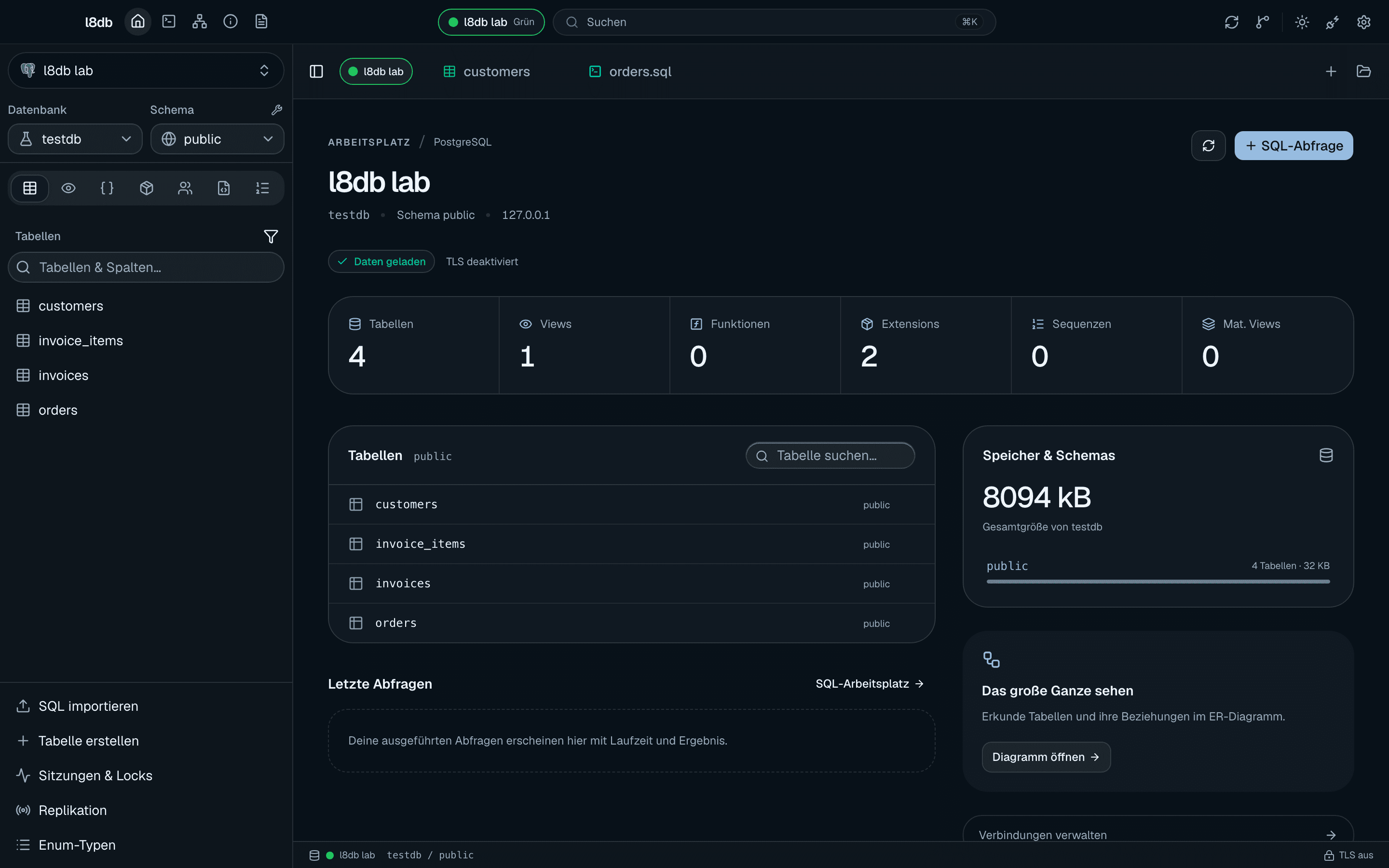 Transaktions-Panel mit Live-Diff